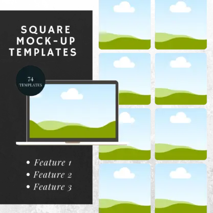 Canva Templates for Digital Product Listings Square mockups