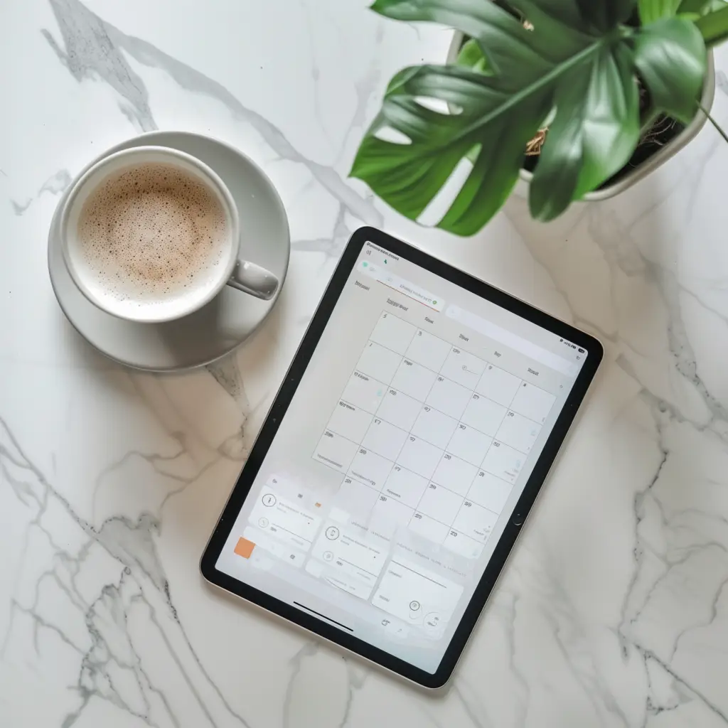 iPad calendar mockup