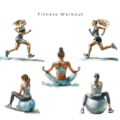 Fitness Workout Clipart Pack 2