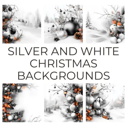 Aesthetic Silver and White Christmas Background Images with Lights Backgrounds 1