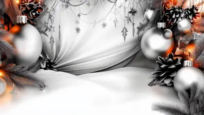 Aesthetic Silver and White Christmas Background Images with Lights Backgrounds 15