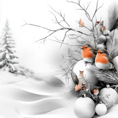 Aesthetic Silver and White Christmas Background Images with Lights Backgrounds 3