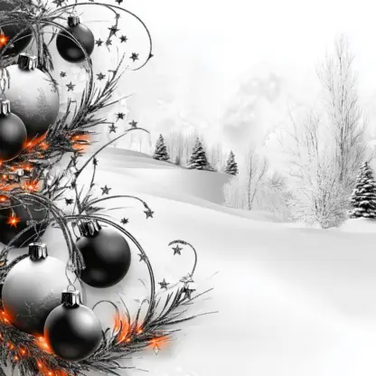 Aesthetic Silver and White Christmas Background Images with Lights Backgrounds 4