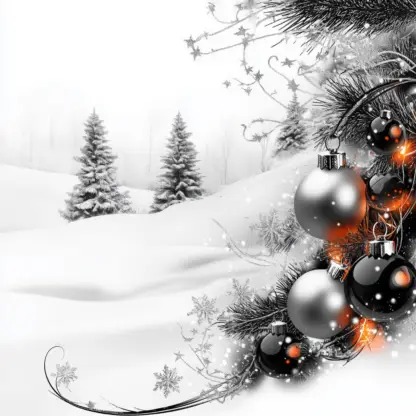 Aesthetic Silver and White Christmas Background Images with Lights Backgrounds 6