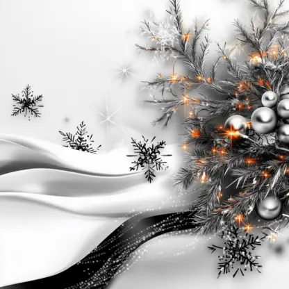 Aesthetic Silver and White Christmas Background Images with Lights Backgrounds 7