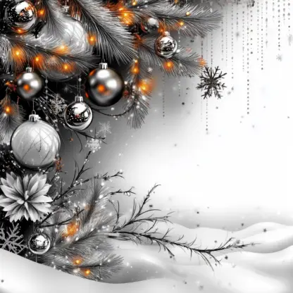 Aesthetic Silver and White Christmas Background Images with Lights Backgrounds 8