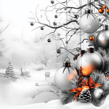 Aesthetic Silver and White Christmas Background Images with Lights Backgrounds 9