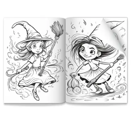 Cute Witch Colouring Pages 2