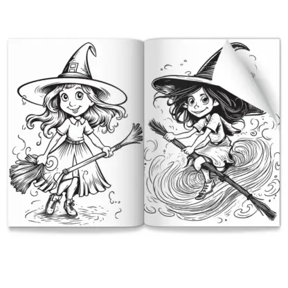 Cute Witch Colouring Pages 3