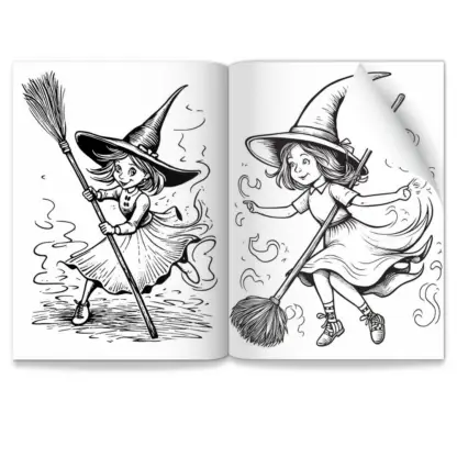 Cute Witch Colouring Pages 5