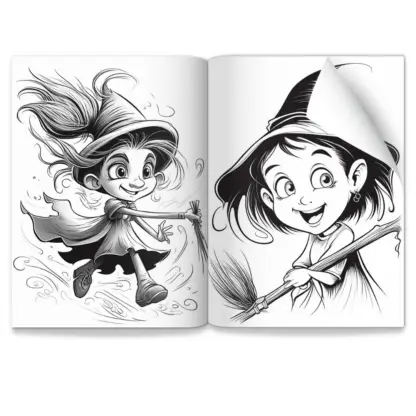 Cute Witch Colouring Pages 6