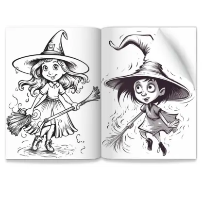 Cute Witch Colouring Pages 7