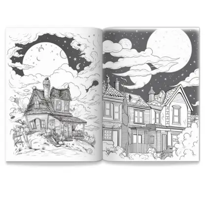 Enchanted Night Sky PLR Coloring Pages 4