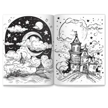 Enchanted Night Sky PLR Coloring Pages 5