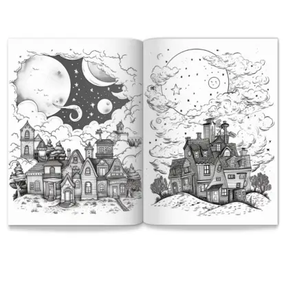 Enchanted Night Sky PLR Coloring Pages 7