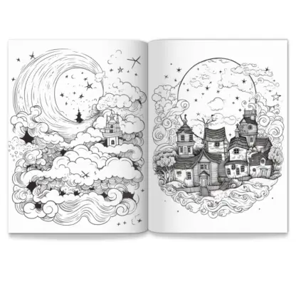 Enchanted Night Sky PLR Coloring Pages 8