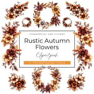 Rustic Autumn Flower Clipart 1