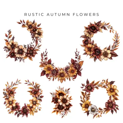 Rustic Autumn Flower Clipart 2