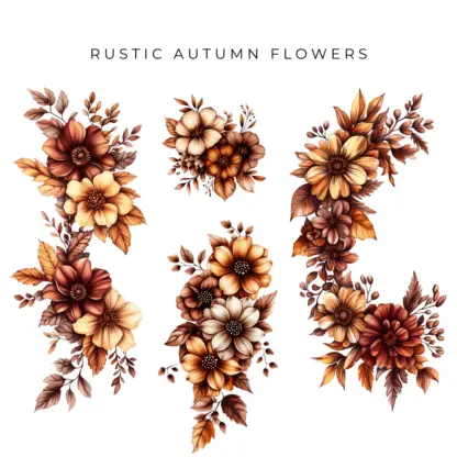 Rustic Autumn Flower Clipart 3