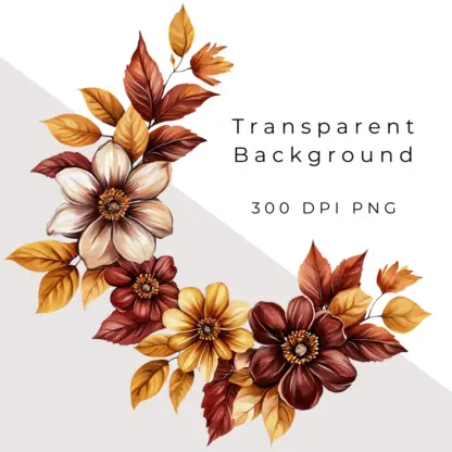 Rustic Autumn Flower Clipart 4