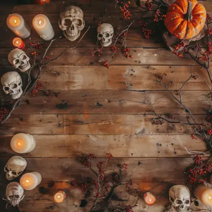 Rustic Halloween Flat lay Backgrounds 19