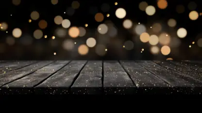 Rustic Wood Plank Backgrounds with Golden Bokeh 10