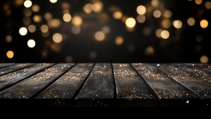 Rustic Wood Plank Backgrounds with Golden Bokeh 11