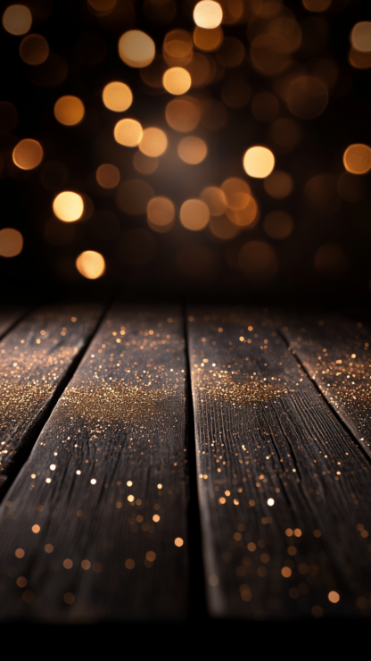 Rustic Wood Plank Backgrounds with Golden Bokeh 13