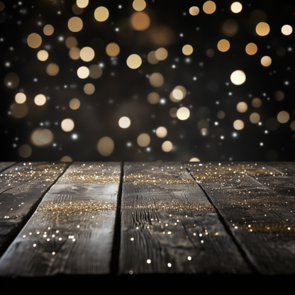 Rustic Wood Plank Backgrounds with Golden Bokeh 2