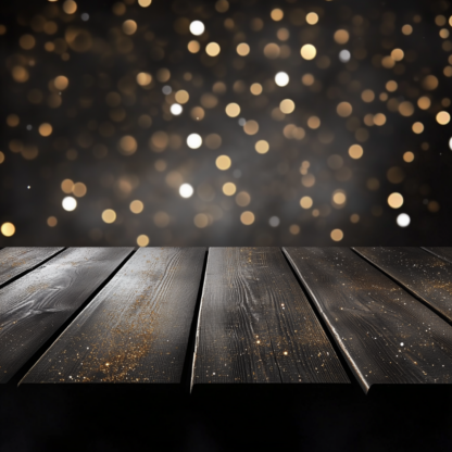 Rustic Wood Plank Backgrounds with Golden Bokeh 3