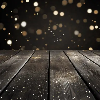 Rustic Wood Plank Backgrounds with Golden Bokeh 4