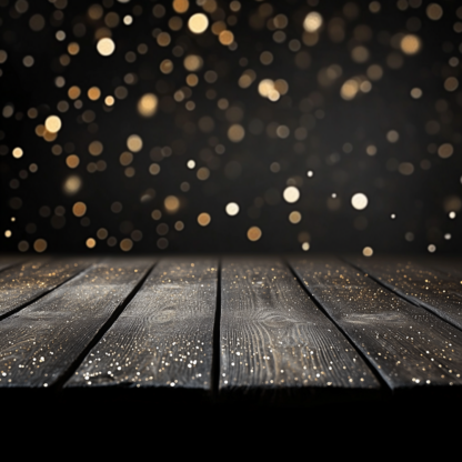 Rustic Wood Plank Backgrounds with Golden Bokeh 5