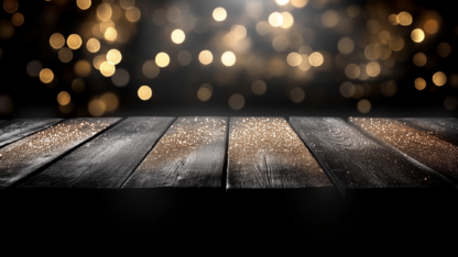 Rustic Wood Plank Backgrounds with Golden Bokeh 9