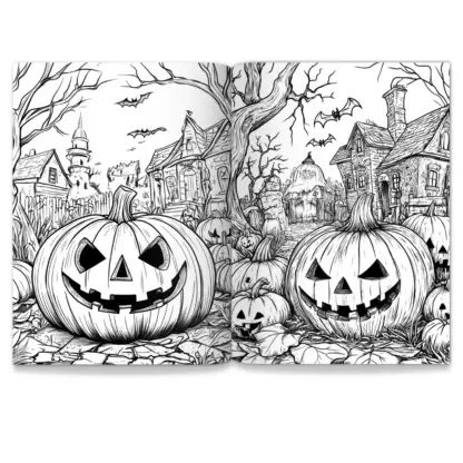 Spooky Lantern Town Coloring Pages – PLR Edition 4