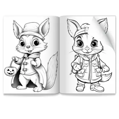 Whimsical Woodland Creatures PLR Colouring Pages 3