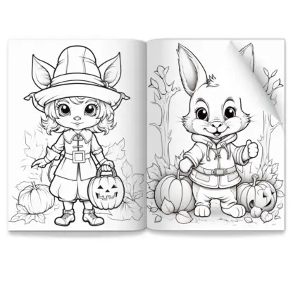 Whimsical Woodland Creatures PLR Colouring Pages 4