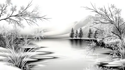 Winter Wonderland Backgrounds – Christmas Lake Scenes with Swans and Ballerinas 20