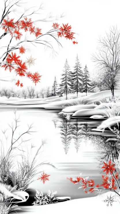 Winter Wonderland Backgrounds – Christmas Lake Scenes with Swans and Ballerinas 39