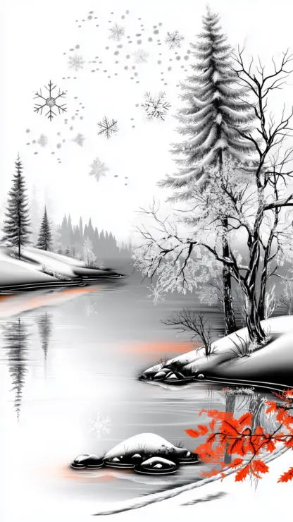 Winter Wonderland Backgrounds – Christmas Lake Scenes with Swans and Ballerinas 40