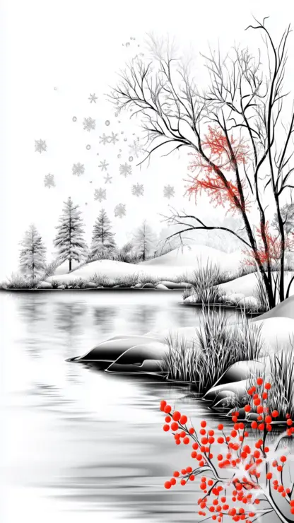 Winter Wonderland Backgrounds – Christmas Lake Scenes with Swans and Ballerinas 43