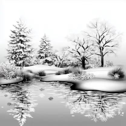 Winter Wonderland Backgrounds – Christmas Lake Scenes with Swans and Ballerinas 9