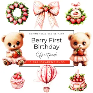 Berry First Birthday Clipart Bundle 1