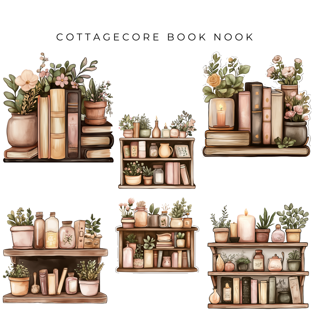 Cottagecore Book Nook Clipart - Image 3