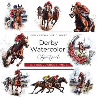 Derby Watercolor Clipart Pack (1)