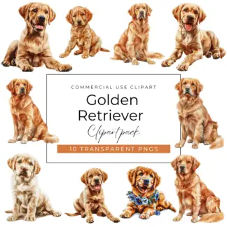 Golden Retriever Clipart Pack (1)