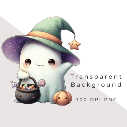 Kawaii Ghost Clipart Pack - Image 6