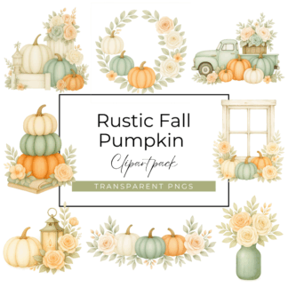 Rustic Fall Pumpkin Clipart Bundle (1)
