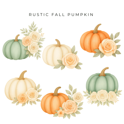 Rustic Fall Pumpkin Clipart Bundle (3)