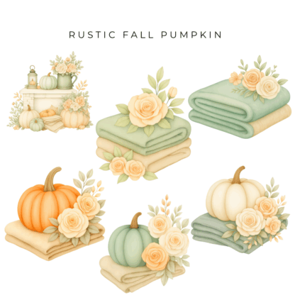 Rustic Fall Pumpkin Clipart Bundle (5)