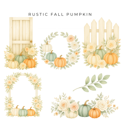 Rustic Fall Pumpkin Clipart Bundle (6)